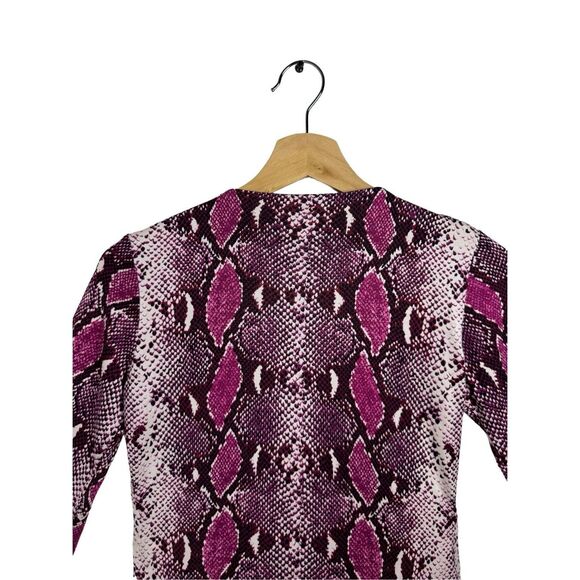 Diane Von Furstenberg Purple Snakeskin Print New Julian Two Wrap Dress Size 8 - Picture 9 of 12